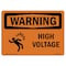 Signmission OSHA Warning Sign, 7" Height, 10" Width, Rigid Plastic, High Voltage, Landscape, WS-P-L-12182 OS-WS-P-710-L-12182 - alternate 1